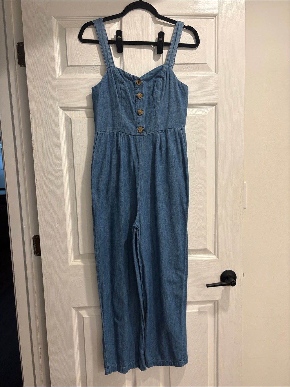 Old Navy Light Blue Denim Button-Front Jumpsuit